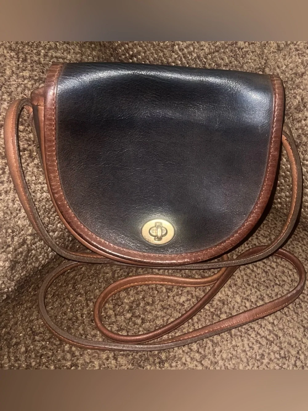 Vintage Coach Spectator Prairie Bag 9954 Black British Tan Leather USA 1995